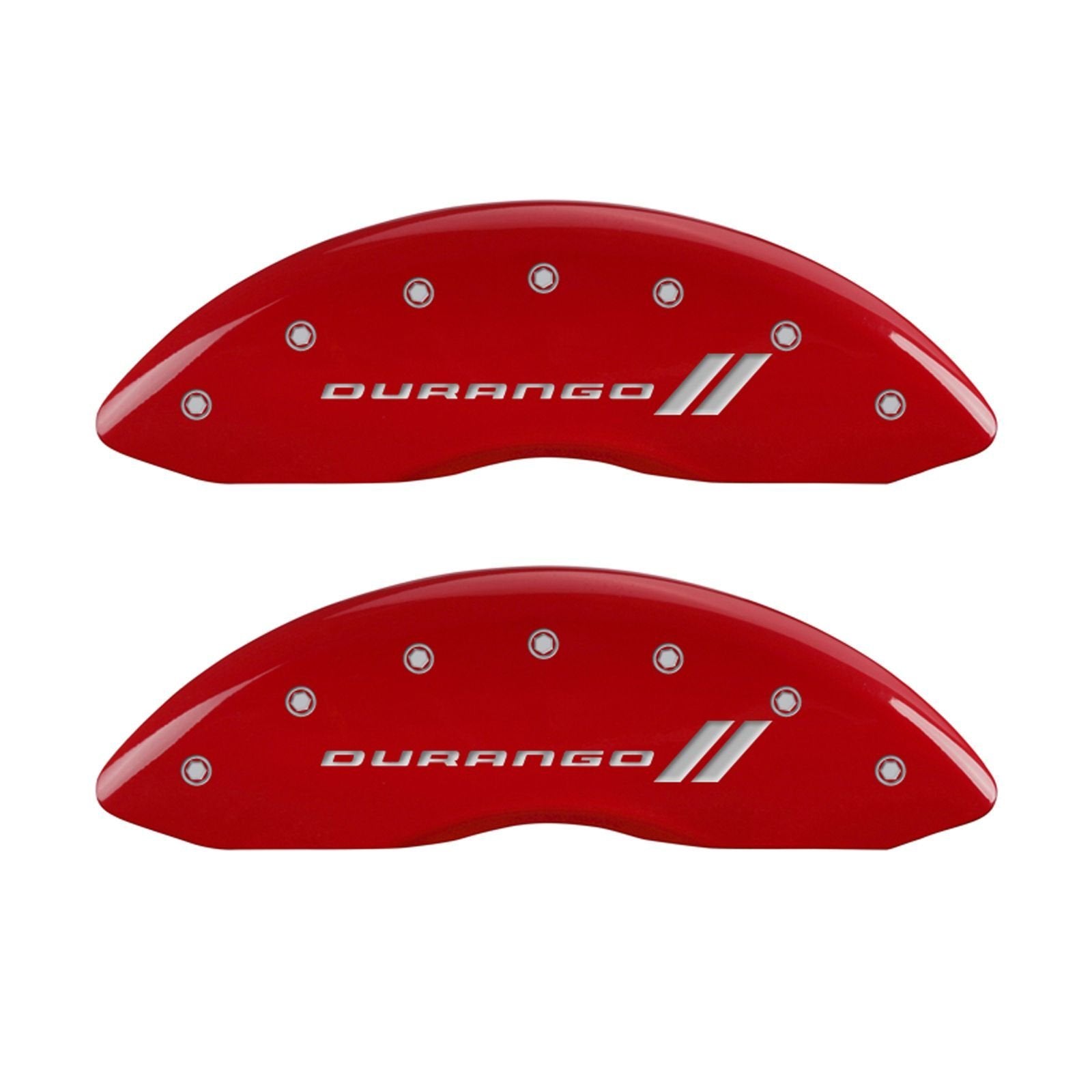MGP Caliper Covers 12134SDGORD Engraved Caliper Cover with Red Powder Coat Finish and Silver Characters, Durango ll (Set of 4)