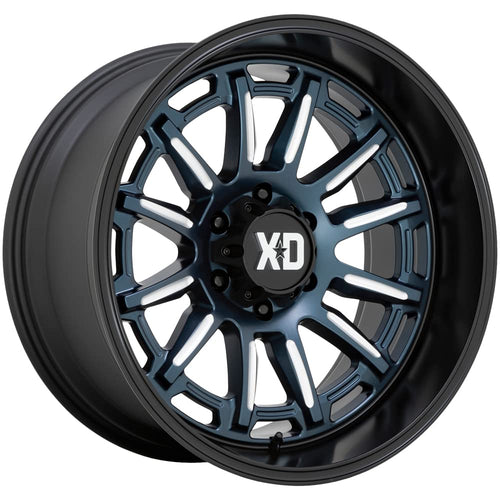 XD Wheels Xd865 Metallic Blue Phoenix Milled with Black Lip Wheel with Alloy Steel (20 x 10. inches /5 x 71 mm, -18 mm Offset)