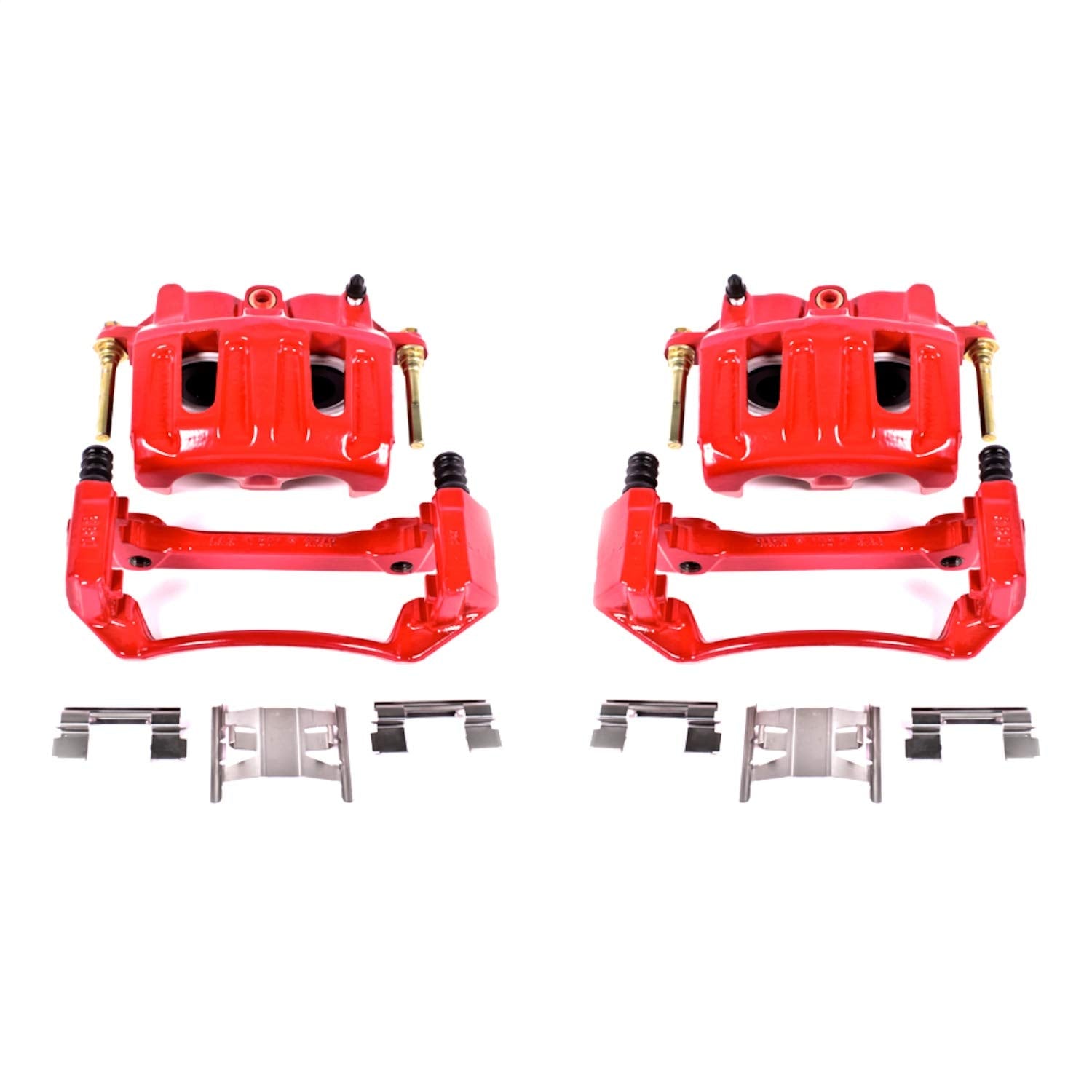 Power Stop S4750 Front Pair of High-Temp Red Powder Coated Calipers For Ford F-150 1999-2003, Lincoln Blackwood 2002 [Model Specific]