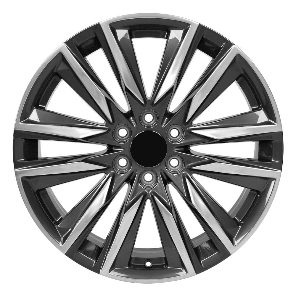 22 Inch OE Wheels CA91 Rim Fits Escalade Sport Style 6x139.7 22x9 Gloss Gunmetal with Polished Face - Hollander 4869 (1)