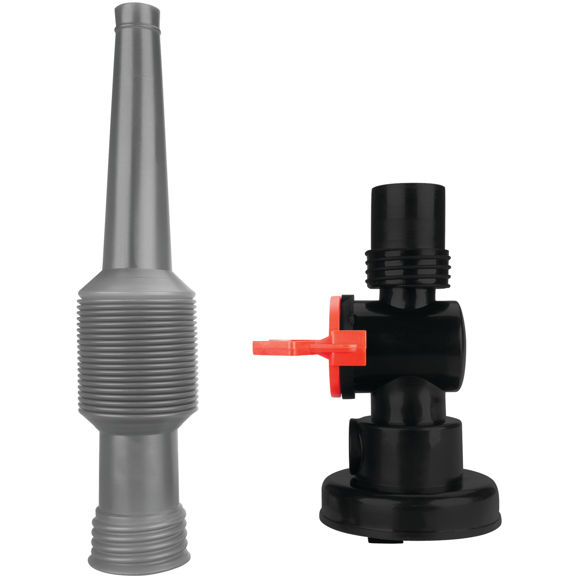 3-in-1 Flexible Spout Funnel Performance Tool W4065 - Rotary Switch, Bleed-Off Valve, Accordion-Style Spout, 15 in. Length, Black/Red