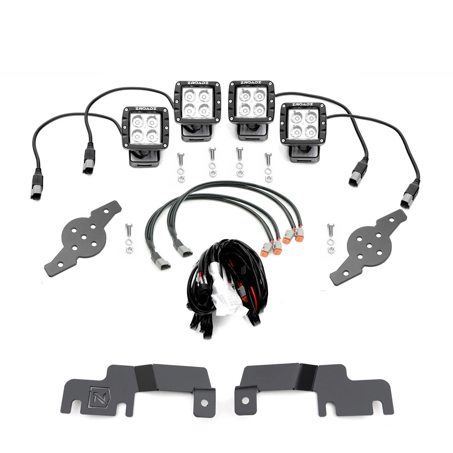 ZROADZ Z369381-KIT4 4-LED Pod Light Black A-Pillar KIT 2005-2015 TOYOTA TACOMA