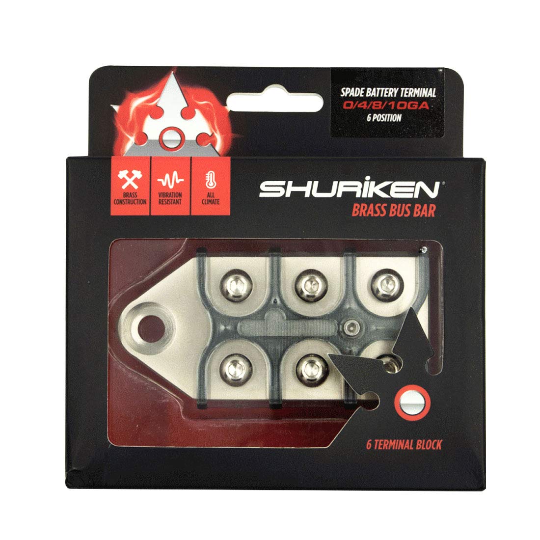 Brass Bus Bar Plate for Ring Terminals, Battery Connectors - SHURIKEN (SK-TML-PL)