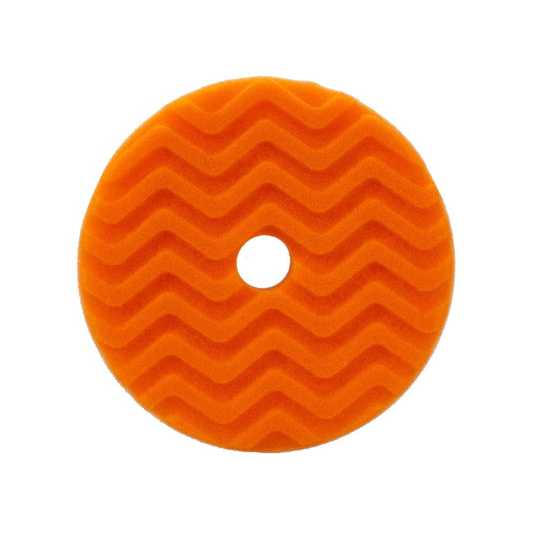 5” Maxshine Universal Orange AIO Foam Cutting Pad | All-in-One Polishing Pad with Hook & Loop Backing | for Cutting, Polishing & Finishing | Compatible with Dual Action & Rotary Polishers