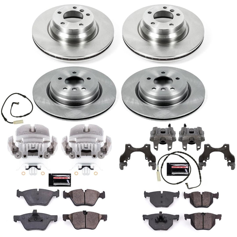 Power Stop KCOE2886 Replacement Autospecialty Front and Rear Caliper Kit-Rotors, Ceramic Brake Pads, Calipers For BMW 330i 2006 [Model Specific]
