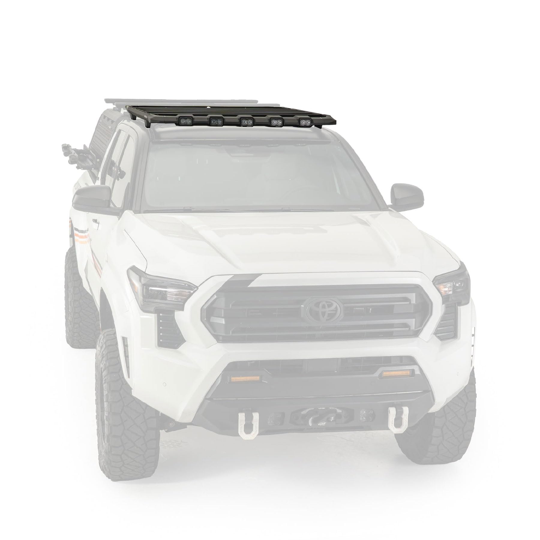 Direct Mount KUAT DEK Rooftop Platform Rack with Integrated Diode Dynamics Light Bar for Over-Hood Illumination, 2024-2025 Toyota Tacoma 4th Generation