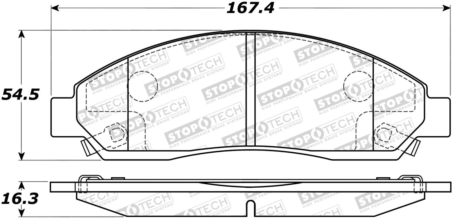 Front StopTech 308.10390 Brake Pads with Shims and Hardware