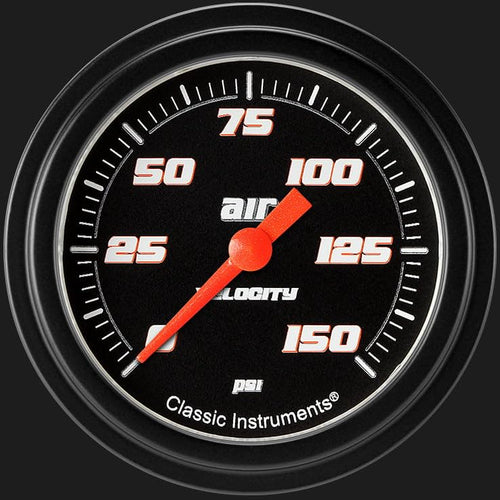 Velocity Black Classic Instruments 2 5/8" Air Pressure Gauge 150 PSI Electric
