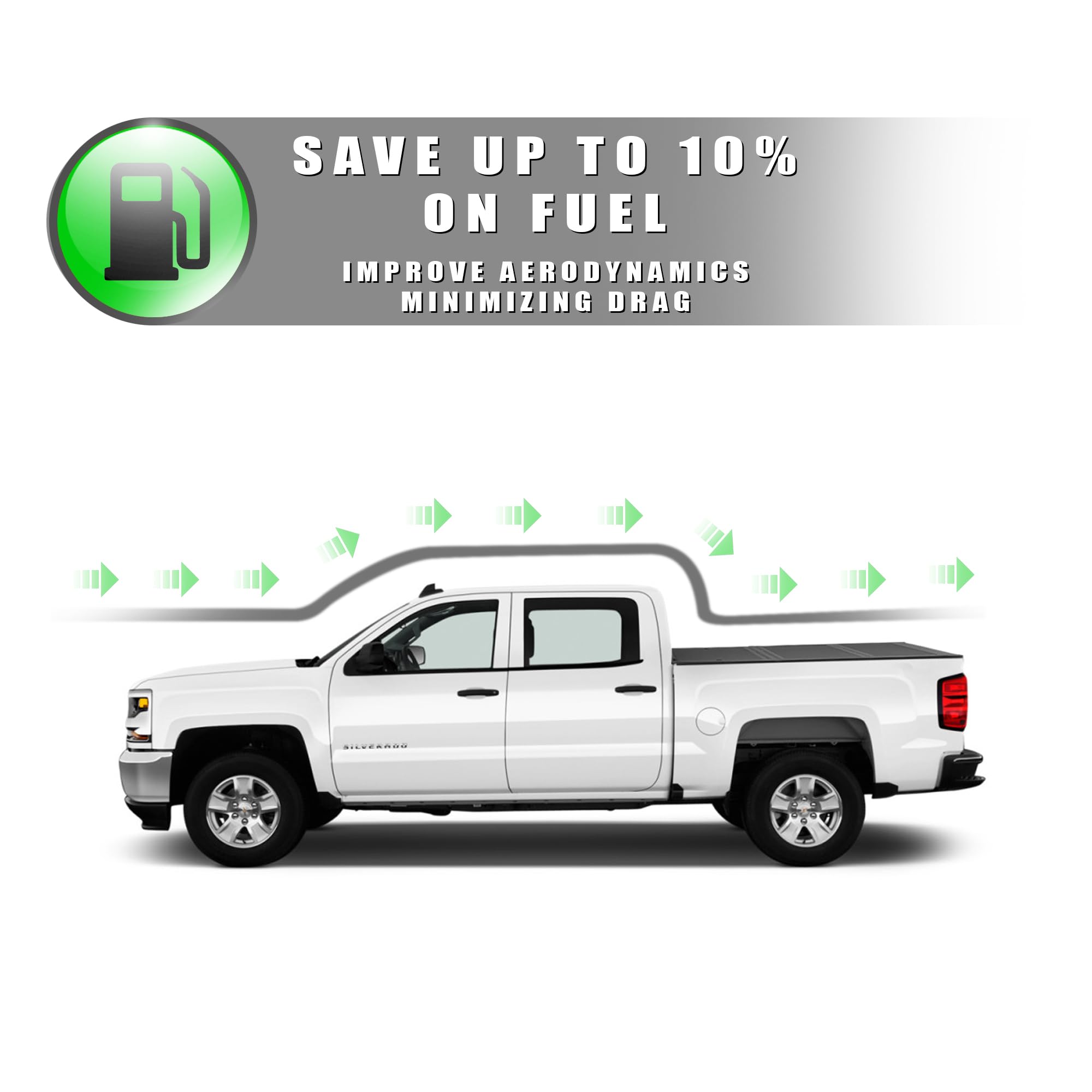 Low Profile Armordillo Hard Tri-Fold Bed Cover for 2014 2015 2016 2017 2018 Chevy Silverado/GMC Sierra 1500 5.8ft (68") Short Bed | CoveRex TFX | 7162174