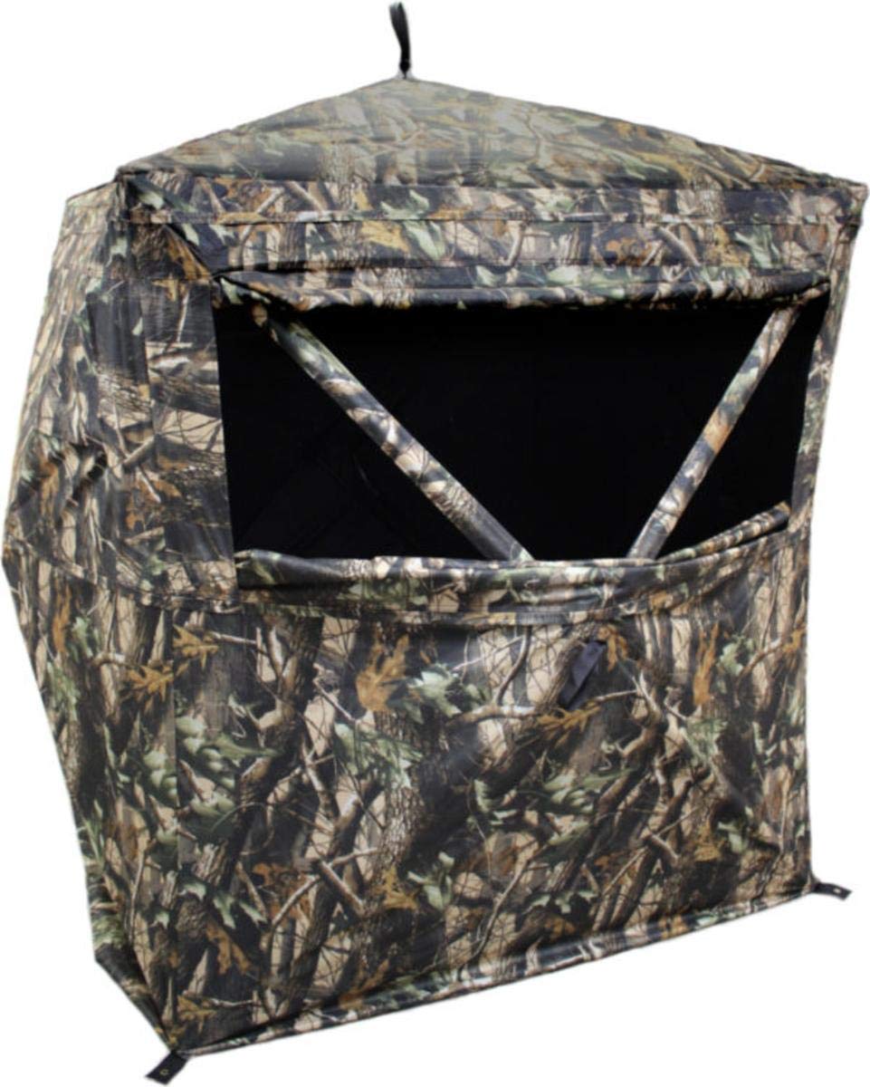 HME 150D Camo Fabric Executioner Water Resistant Standing Height 66" Two Person Pop-Up Ground Blind
