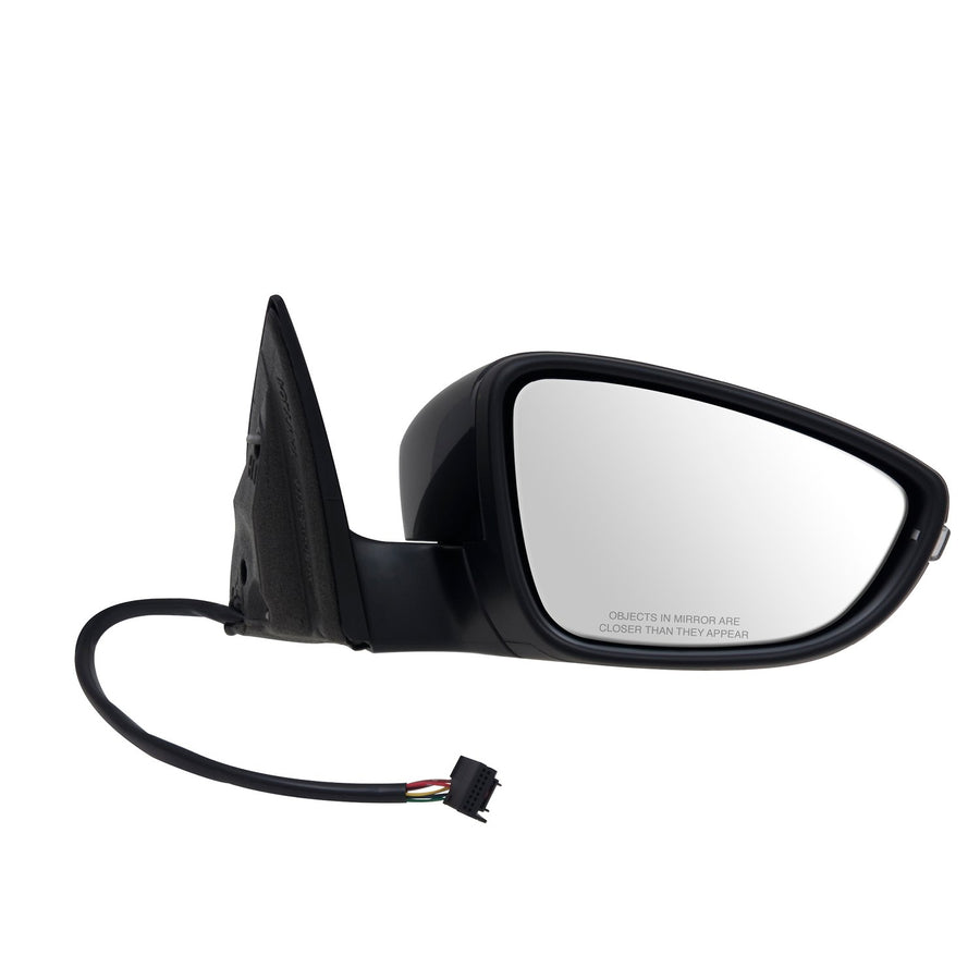 Passenger Side Fit Mirror for Volkswagen Passat CC, Textured Black w/PTM Cover, w/Turn Signal, Puddle lamp, Memory, Foldaway, w/o auto dimming, w/o Power Folding, Heated Power