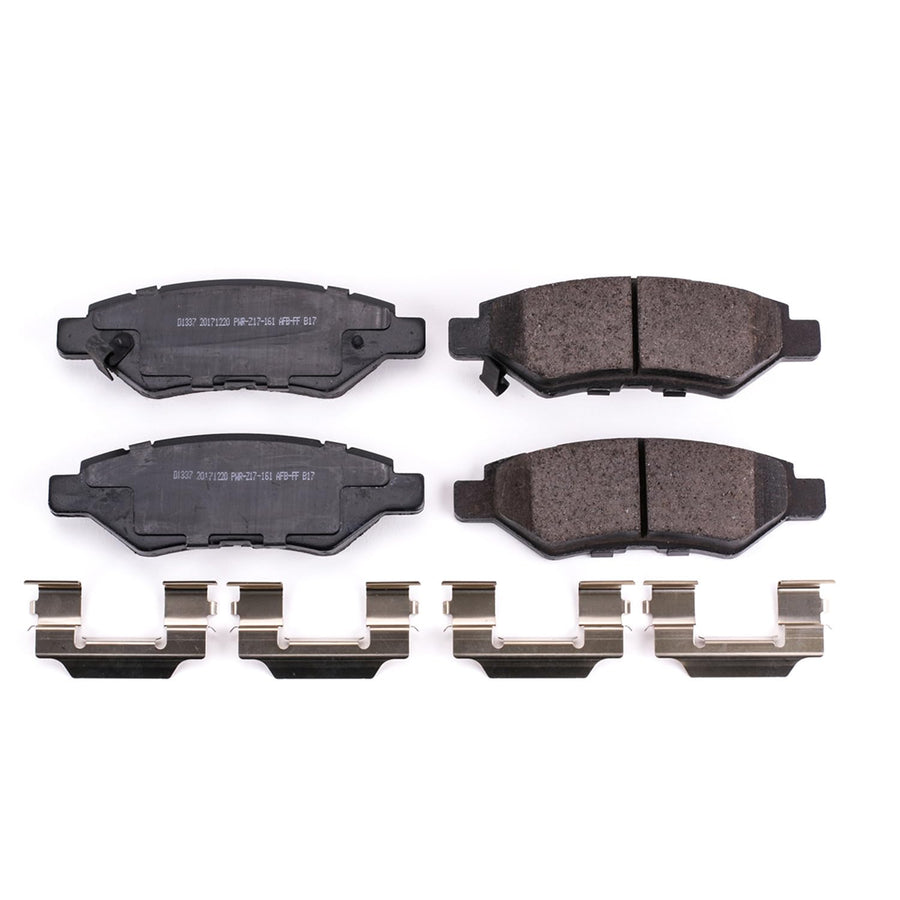 Power Stop Front Brake Kit For Cadillac CTS 2008-14 |Chevrolet Camaro 2010-15 |SRX 2010-16 |Saab 9-4X 2011 - Ceramic Brake Pads With Installation Hardware, 17-1337