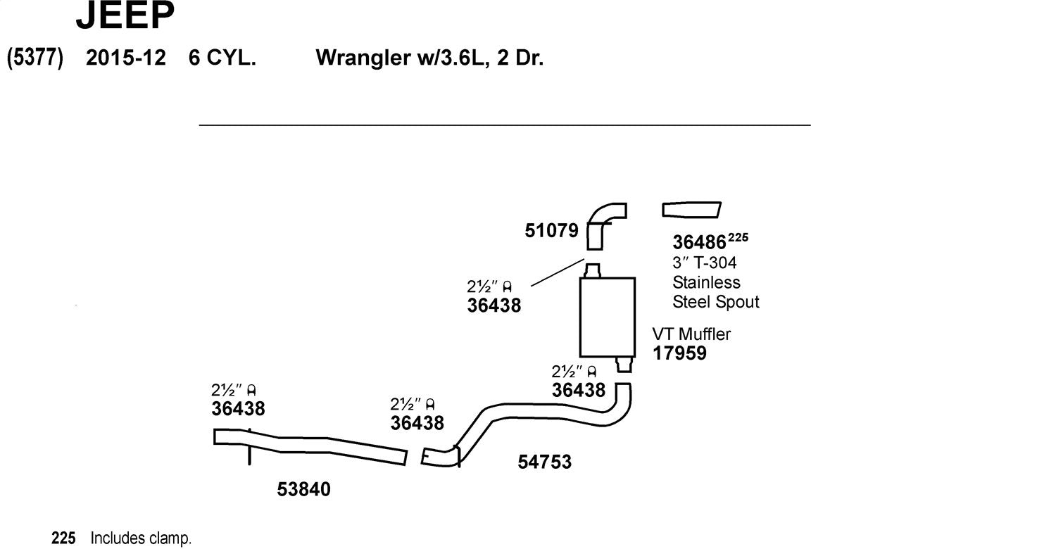 Exhaust Pipe Dynomax 53840 for Jeep Wrangler