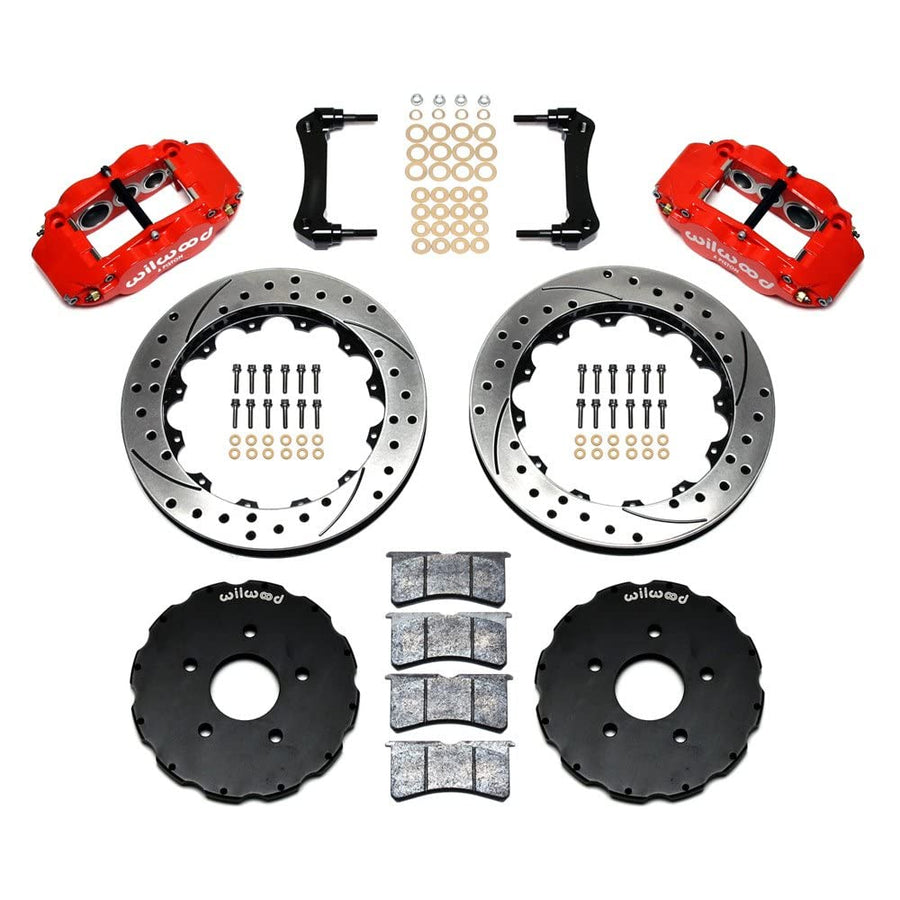 Wilwood Superlite Narrow 6R Front Hat Kit 13.06in Drill Red 2005-up Corvette C6