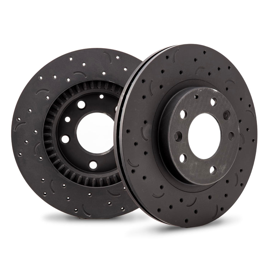Talon Cross-Drilled and Slotted Vented Rotor, Hawk Performance Brakes, 11.42 in. Diameter, 1.77 in. Height
