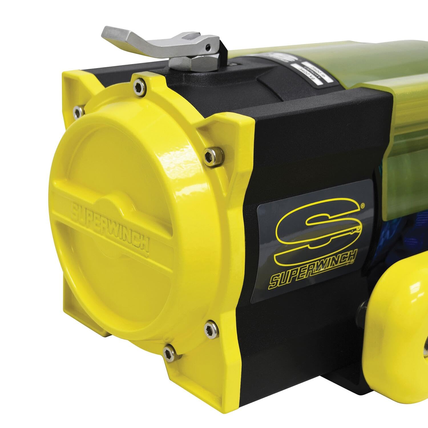 S7500SR Superwinch 1475201 Trailer Winch 7500lb (3402kg) Single Line Pull with Roller Fairlead 5/16" x 55' Synthetic Rope 30.5ft Corded Handheld Remote