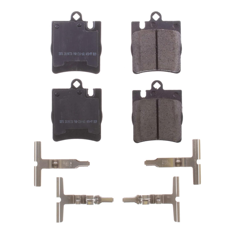 Front Brake Kit Power Stop For Mercedes-Benz C230 2003-07 |C240 2003-05 |C280 2006-07 |C320 2001-05 |C350 2006-07 |Mercedes-Benz CLK320 1998-05 - Ceramic Brake Pads With Installation Hardware, 17-876