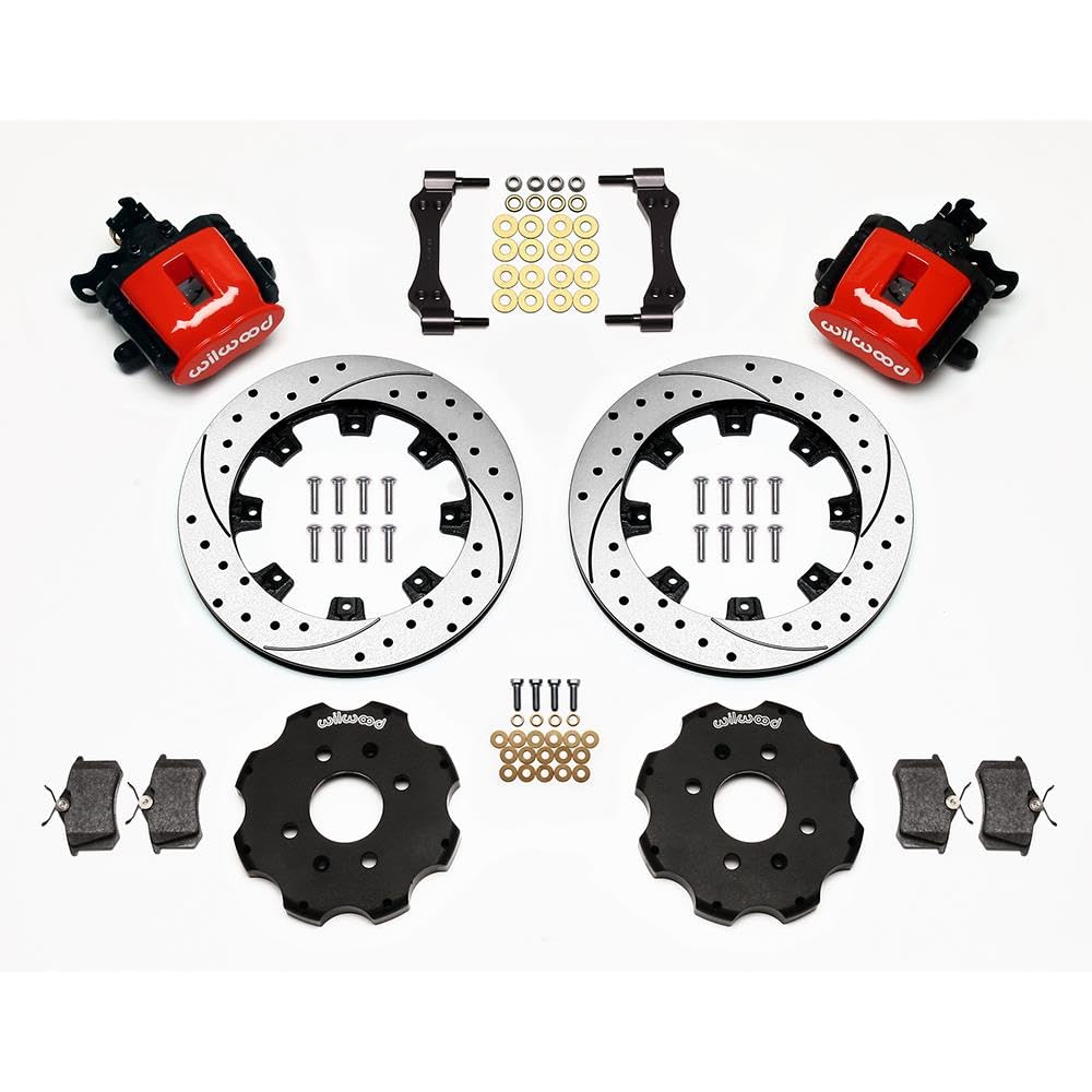 WILWOOD 140-10207-DR Rear Kit CPB, 12.19", Drilled, Red Civic / Integra Disc 2.39 Hub Offset