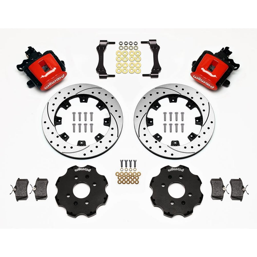 WILWOOD 140-10207-DR Rear Kit CPB, 12.19", Drilled, Red Civic / Integra Disc 2.39 Hub Offset