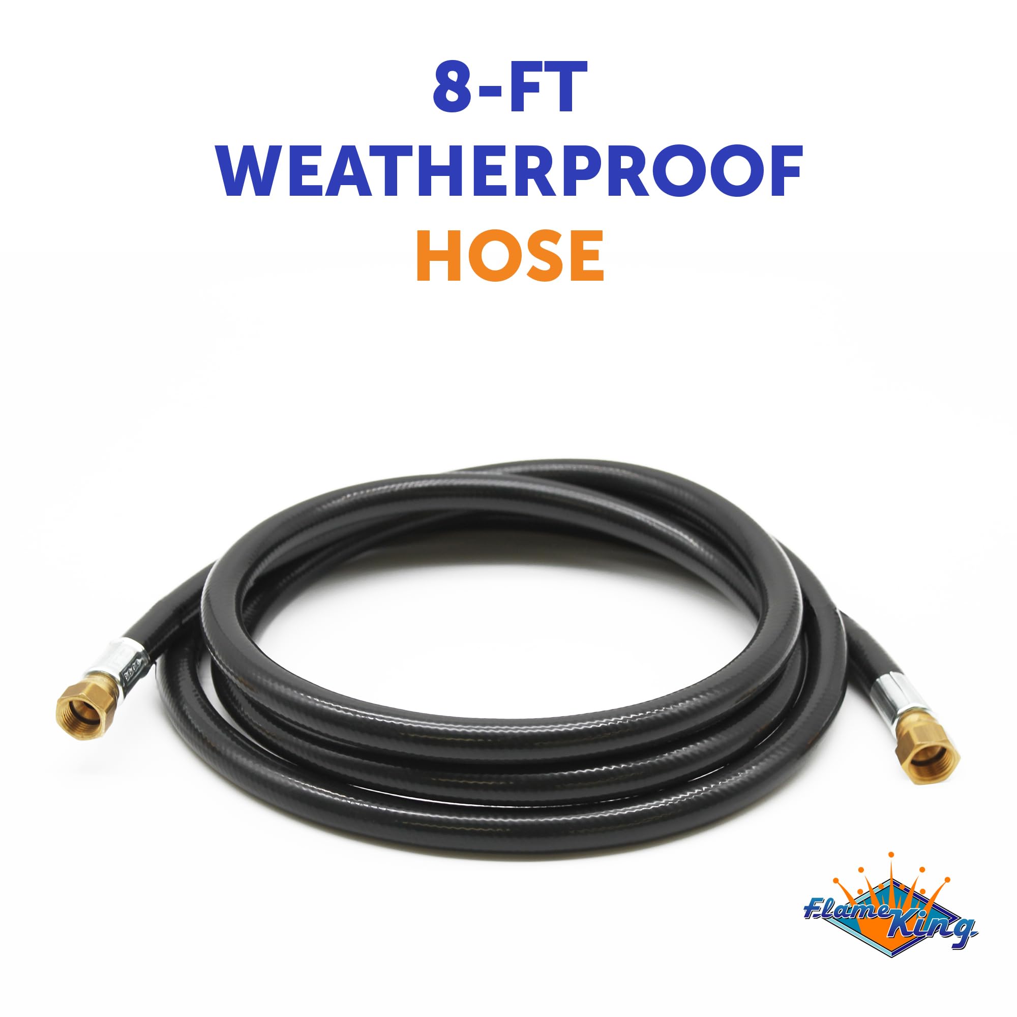 Flame King RV Slide Out Thermo Rubber Hose Assembly, 96 Inch, 3/8 Inch ID, Female to Female - 100159-96