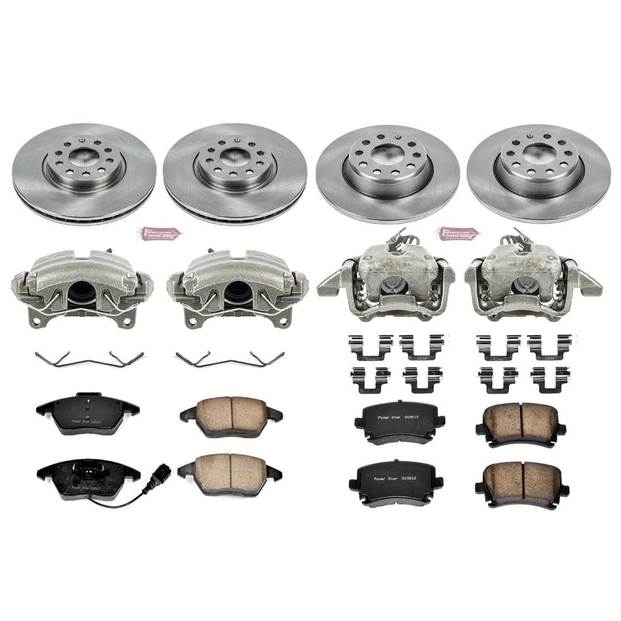 Power Stop KCOE2260B 1-Click OE Replacement Brake Kit with Calipers For Audi A3 2009, Audi A3 Quattro 2006-2009 [Model Specific]