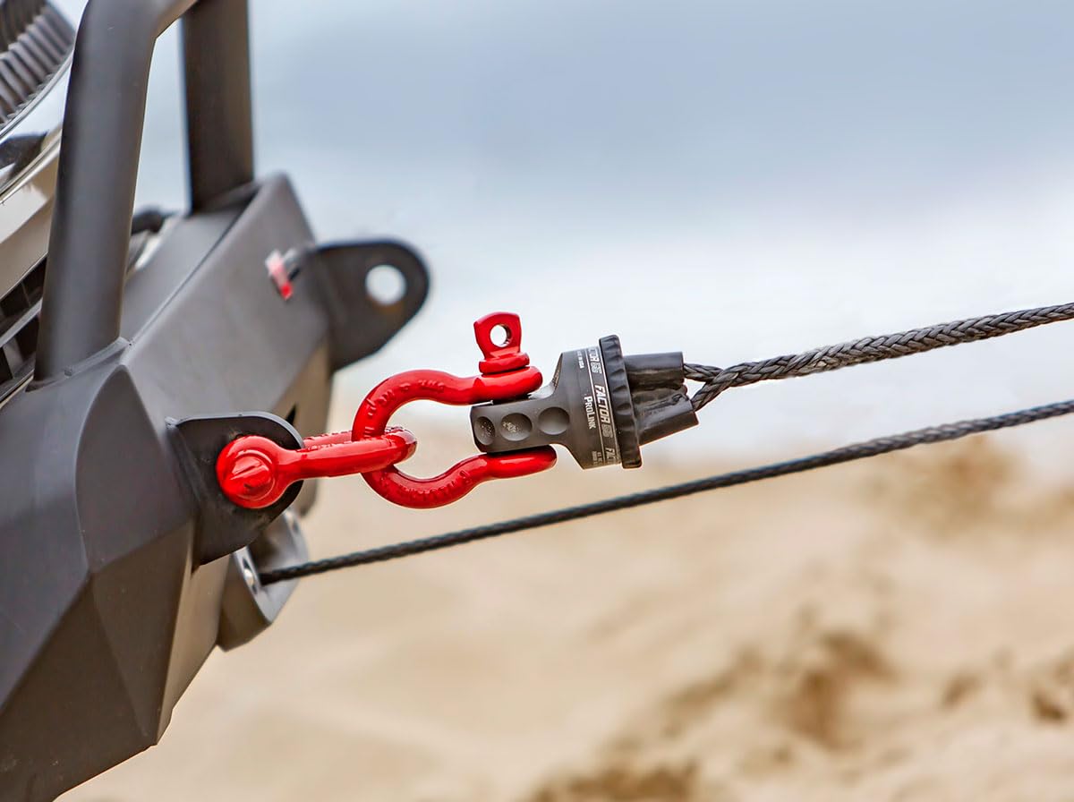 Prolink Factor 55 00015-01 Original Shackle Mount Replaces Winch Hook with a Stronger Shackle D-Ring Mount Max Load Rating 16,000 lb Ideal for 4x4 Off Road Adventures - Red