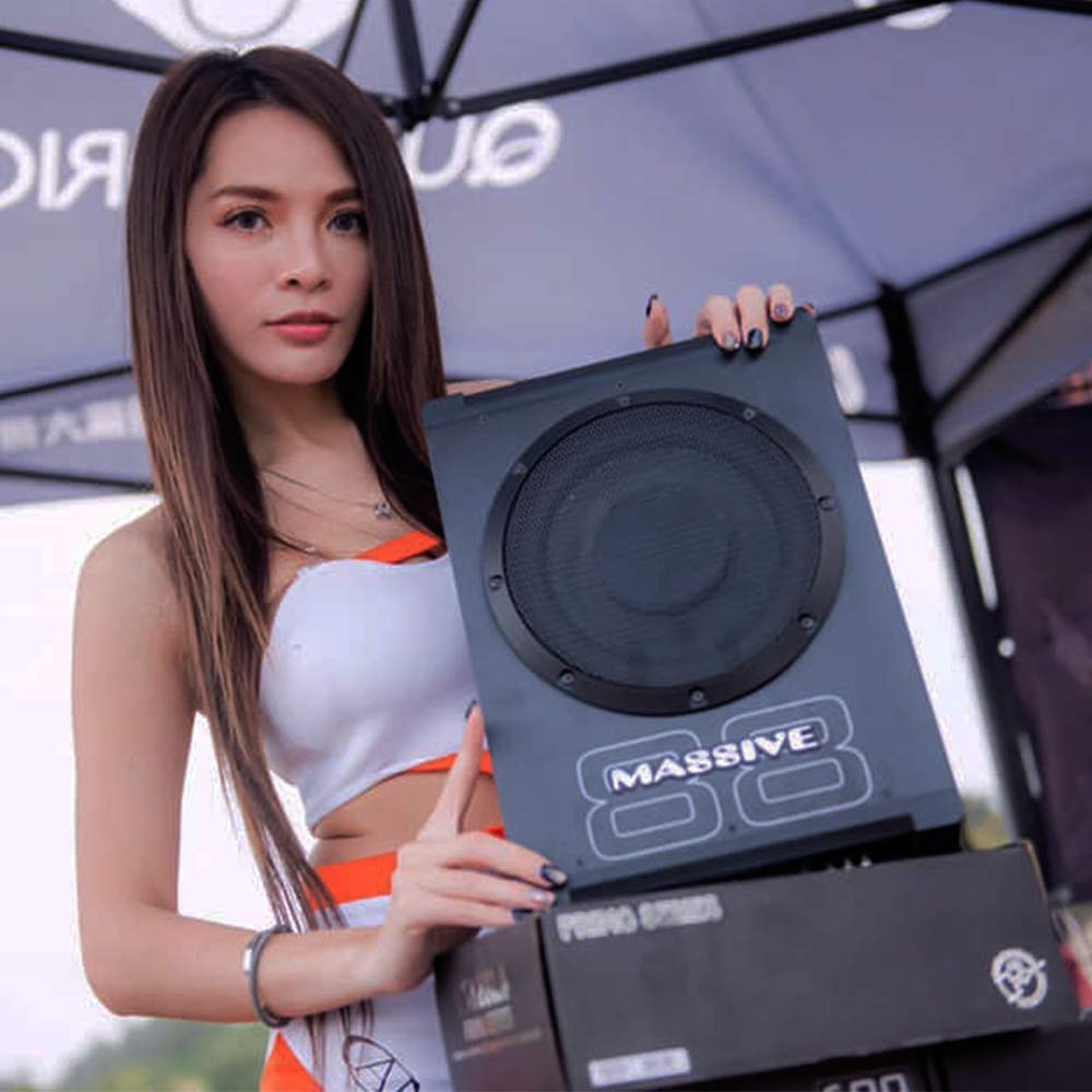 GTR84 Massive Audio 8" 600 Watts RMS / 1200w MAX Dual 4 Ohm Subwoofer with Grill