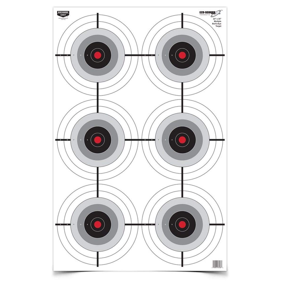 Eze-Scorer BIRCHWOOD CASEY 23" x 35" Multiple Bull's-Eye Shoot-Up Brilliant White Paper Targets for Indoor and Outdoor Use, 5 Targets