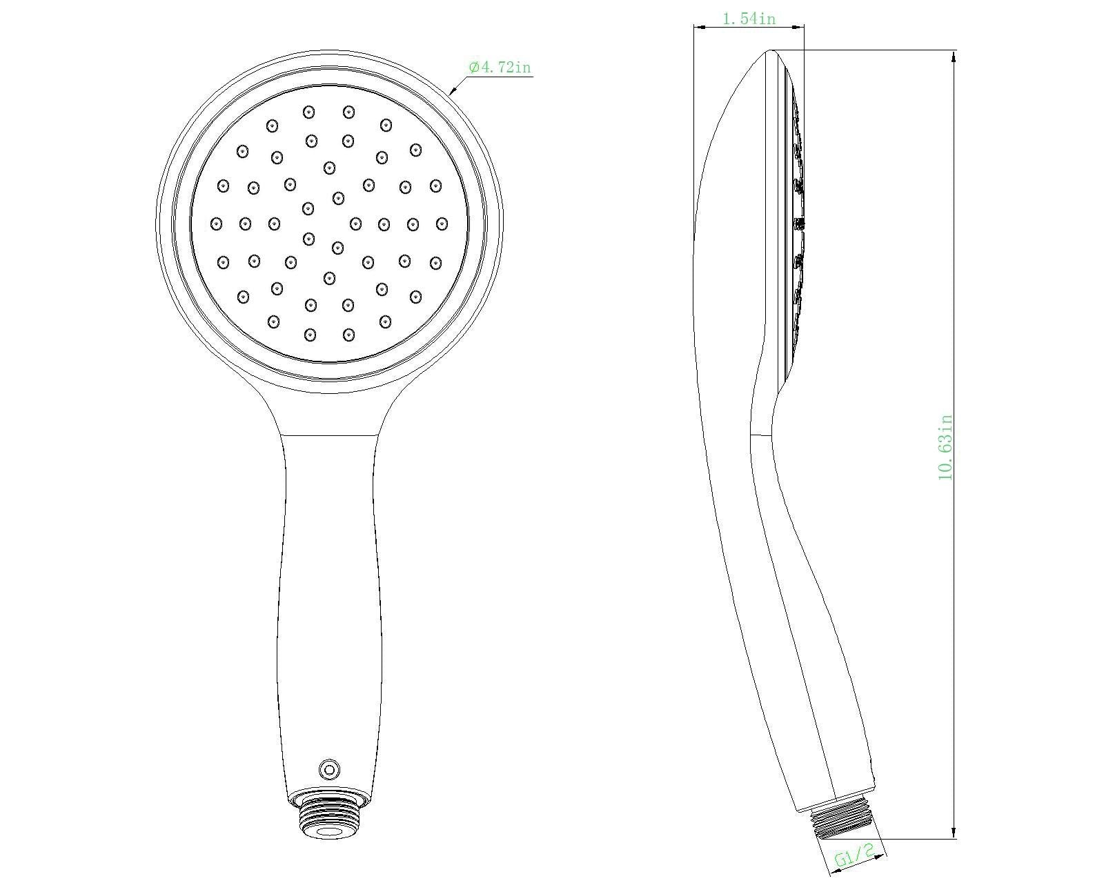Dura Faucet RV Pressure Assist Hand Held Shower Kit with Air-Turbo Technology DF-SA470K-WT (White)