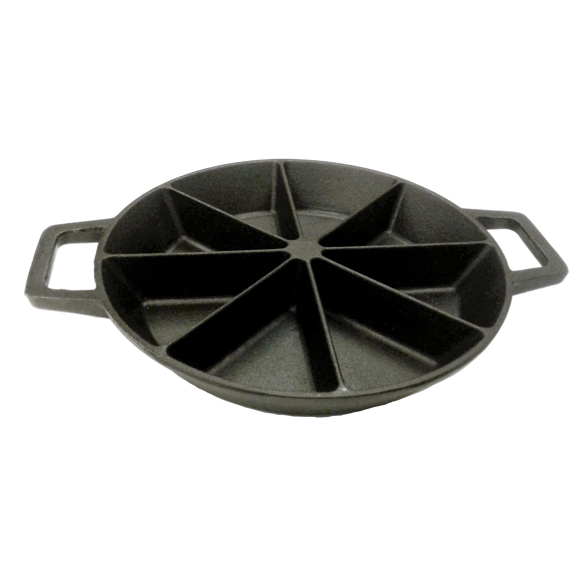 Bayou Classic 10-in Wedge Cornbread Cast Iron Skillet Features Side Loop Handles For Easy Transport Bakes 8 Wedges of Cornbread