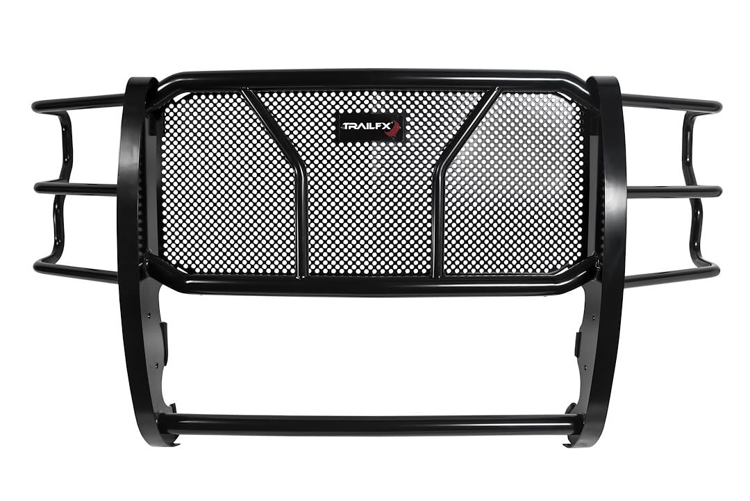 TrailFX Grille Guard for GMC Sierra 1500 2020-2021 with Brush Guard and Punch Plate Heavy Duty Black Powder Coated Steel 1-Piece Grille Guard TrailFX E0517B