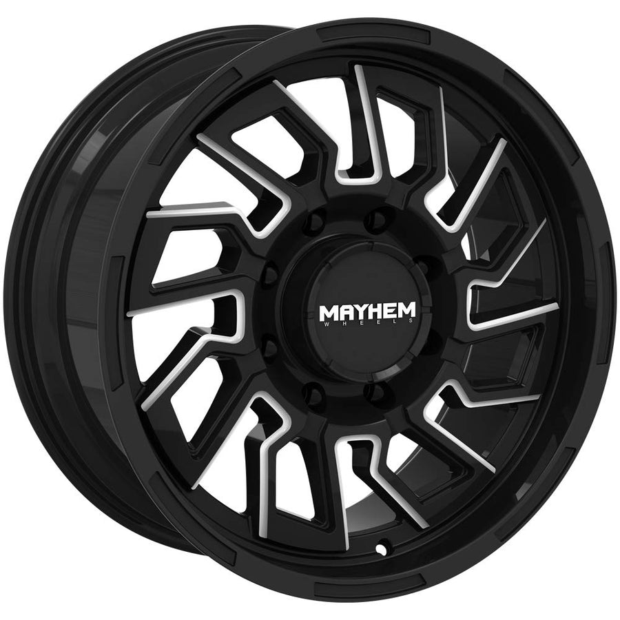 Flywheel Mayhem 8111 Gloss Black/Milled Spokes 22X10 8-165.1-19mm 125.2mm Wheel with Painted (22 x 10. inches /0 x 0 mm, -19 mm Offset)