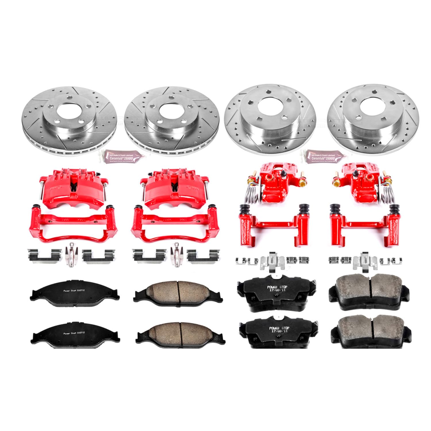 Power Stop 1-Click Performance Brake Kit with Caliper For Ford Mustang KC1302A 2003-2004 [Model Specific]