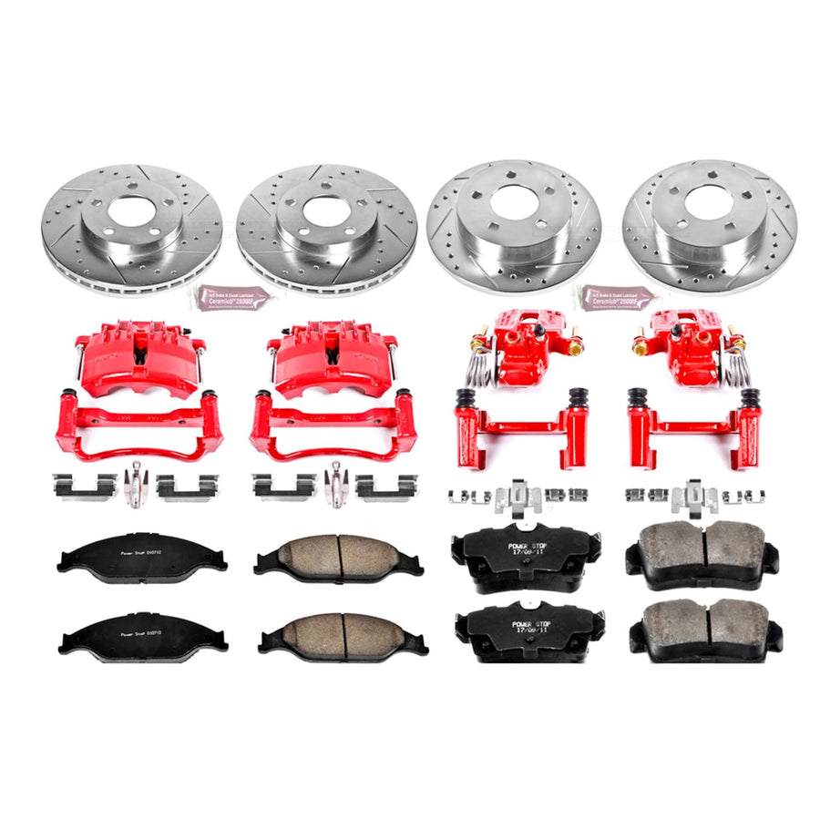 Power Stop 1-Click Performance Brake Kit with Caliper For Ford Mustang KC1302A 2003-2004 [Model Specific]