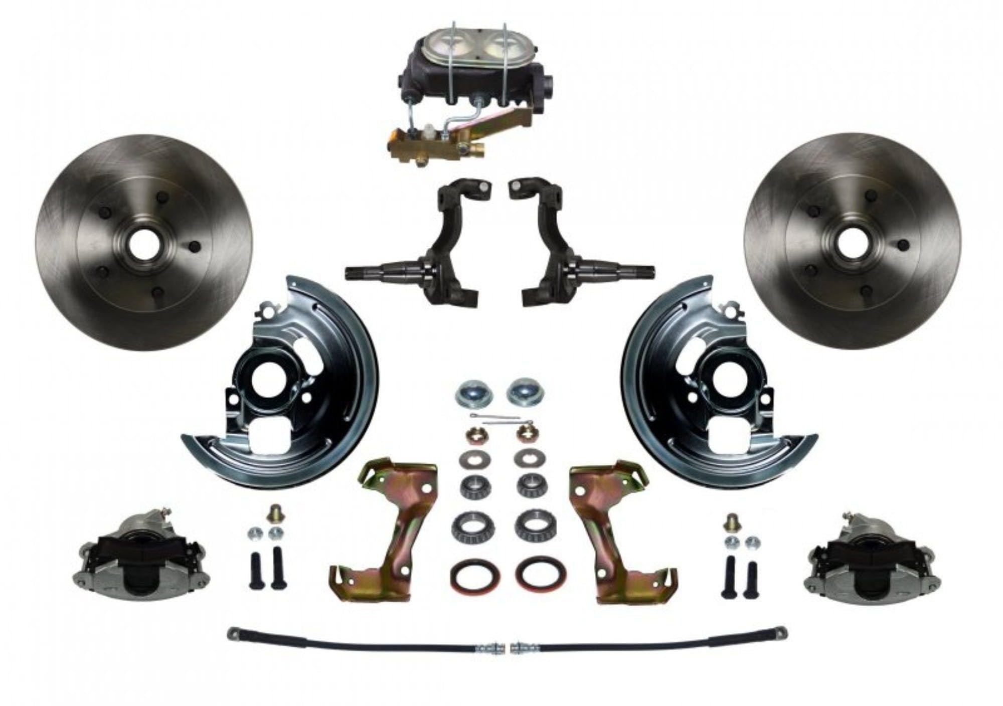 Manual LEED BRAKES Front Disc Brake Conversion Kit With Cast Iron M/C Disc/Disc Side Mount