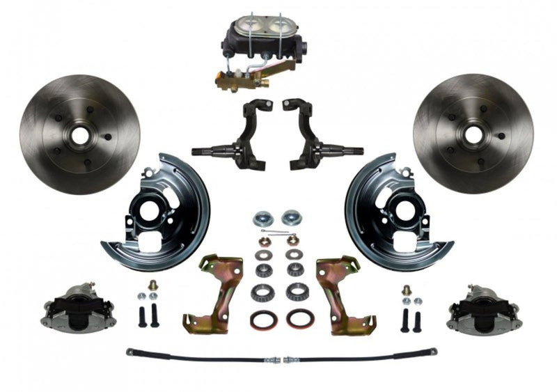 Manual LEED BRAKES Front Disc Brake Conversion Kit With Cast Iron M/C Disc/Disc Side Mount