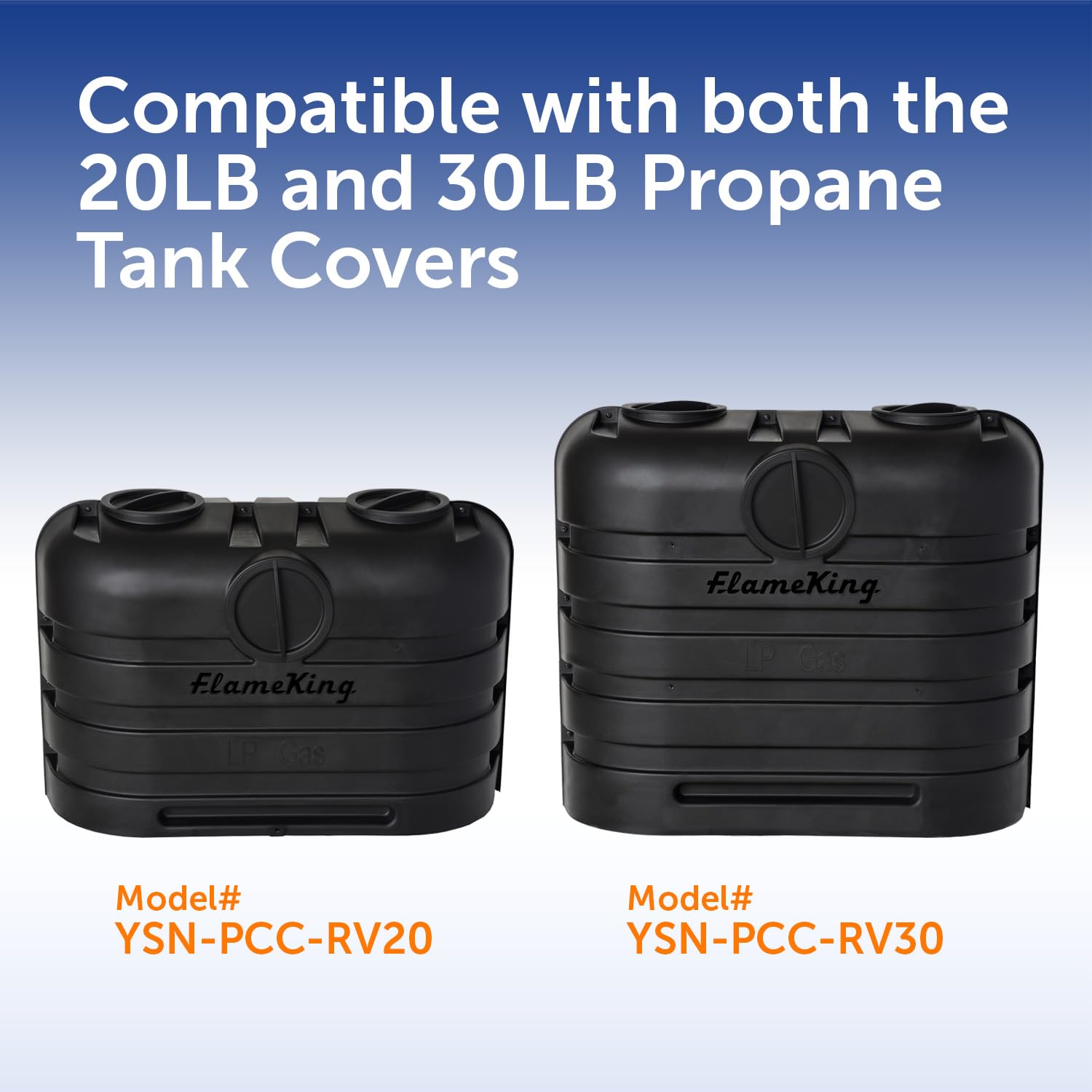 Flame King Black Caps 2-Pack for Heavy Duty Propane Tank Covers YSN-PCC-RV20 and YSN-PCC-RV30