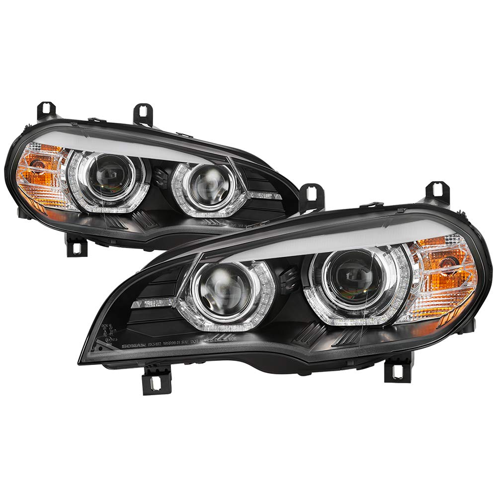 BMW X5 E70 2007-2010 Spyder 5085481 AFS Model HID Model Only (Does Not Fit Halogen Model) Projector Headlights - Black