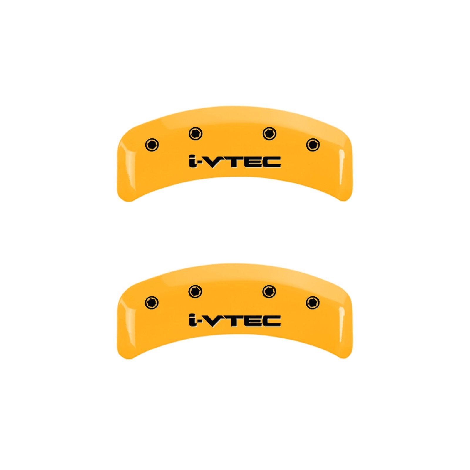 MGP Yellow Caliper Covers 20130SIVTYL Cover (Set of 4, Engraved Front and Rear: i-Vtec, Yellow powder coat finish, black characters)