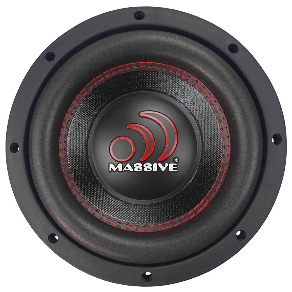 8 Inch Massive Audio GTX84 Dual 4 Ohm Subwoofer | 600W Max Power, High-Performance Car Audio Sub – Deep Bass, Vented Motor, Pressed Paper Cone, Heavy-Duty Build