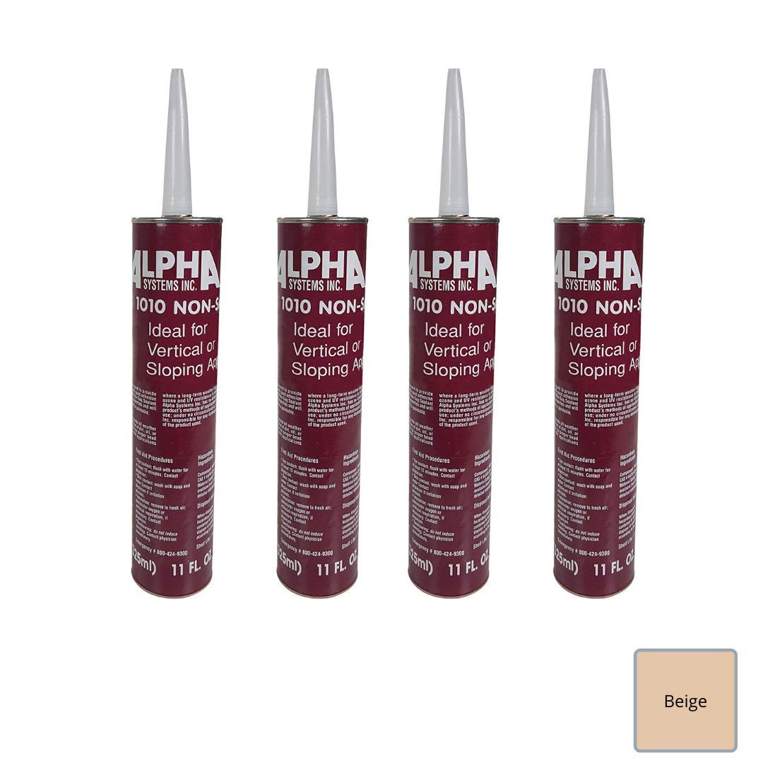 Non-Sag Roof Sealant-11 oz, Beige Alpha Systems 862160 (Qty 4)