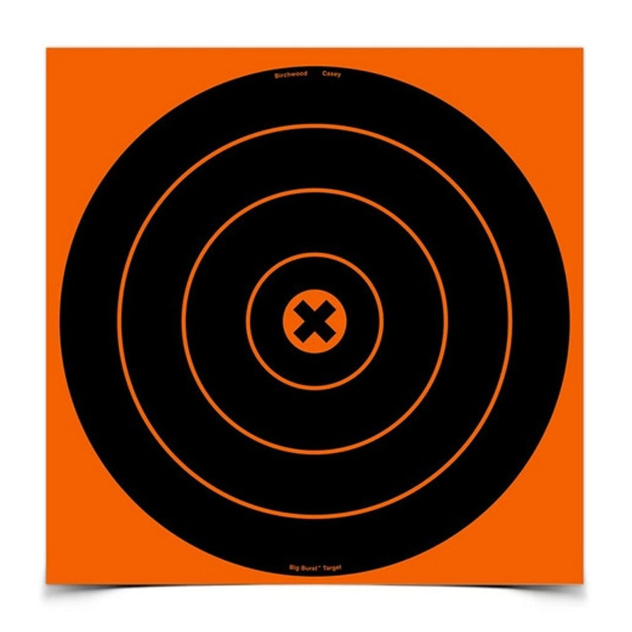 Birchwood Casey Always Flat Big Burst Bull's Eye Adhesive Back Shooting Training Reactive Targets | Pack of 3 Sheets | 12" (1 Target per Sheet)