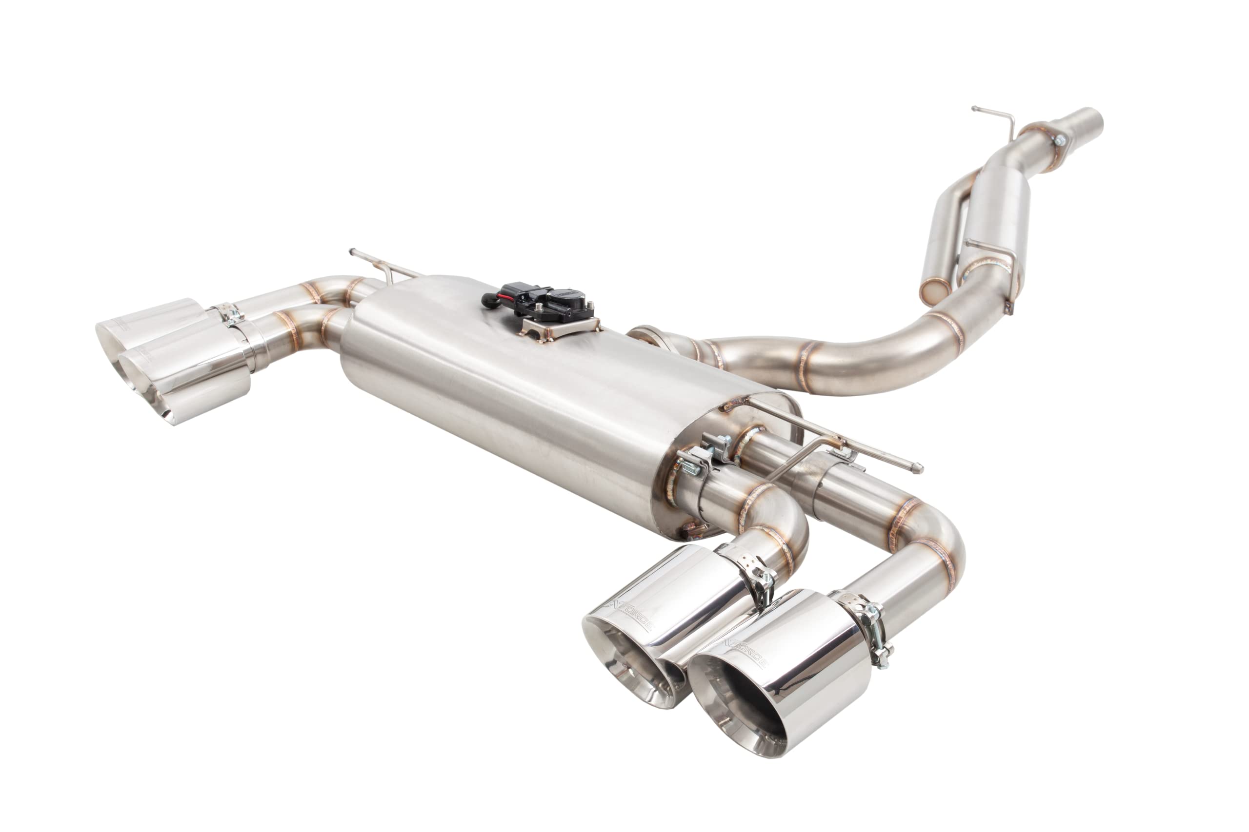 Catback XFORCE ESVW13VKCS 3" Valved Cat-Back Exhaust System for VW Golf R (MK8) 2021-Current; 304 Stainless Steel Cat Back with Polished Quad Tips
