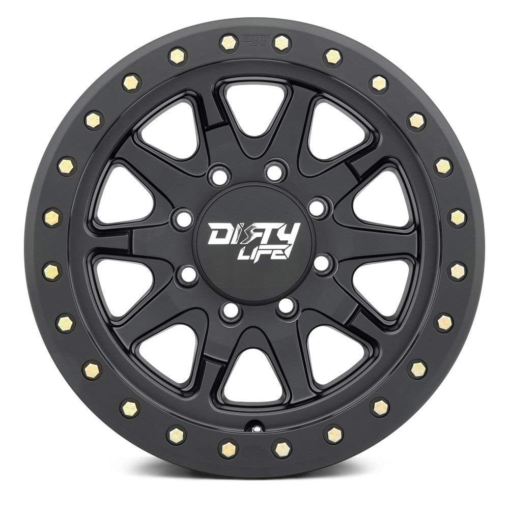 17x9 DT-2, Bolt Pattern: 5x5/, Offset: -12, MATTE BLACK W/SIMULATED RING, set of 1