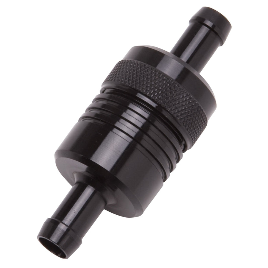 Edelbrock Street Fuel Filter 1 1/8 in. Dia. 3/8 in. Inlet/Outlet 3 in. Length Black Aluminum 8157