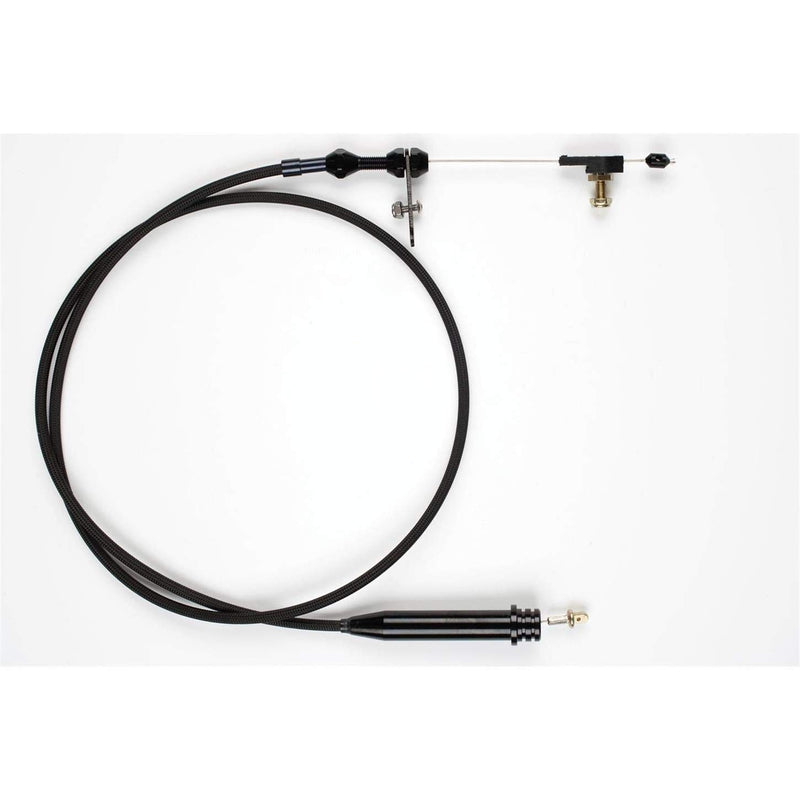Kickdown Cable Kit Lokar XKD-20C4HT with Black Stainless Steel Housing and Black Aluminum Fittings for Ford C-4 Transmission