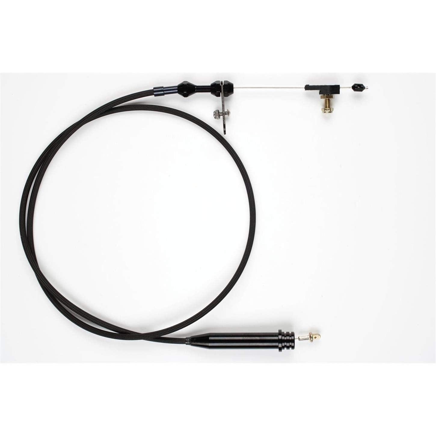 Kickdown Cable Kit Lokar XKD-2200RHT with Black Stainless Steel Housing and Black Aluminum Fittings for GM 2004R Transmission