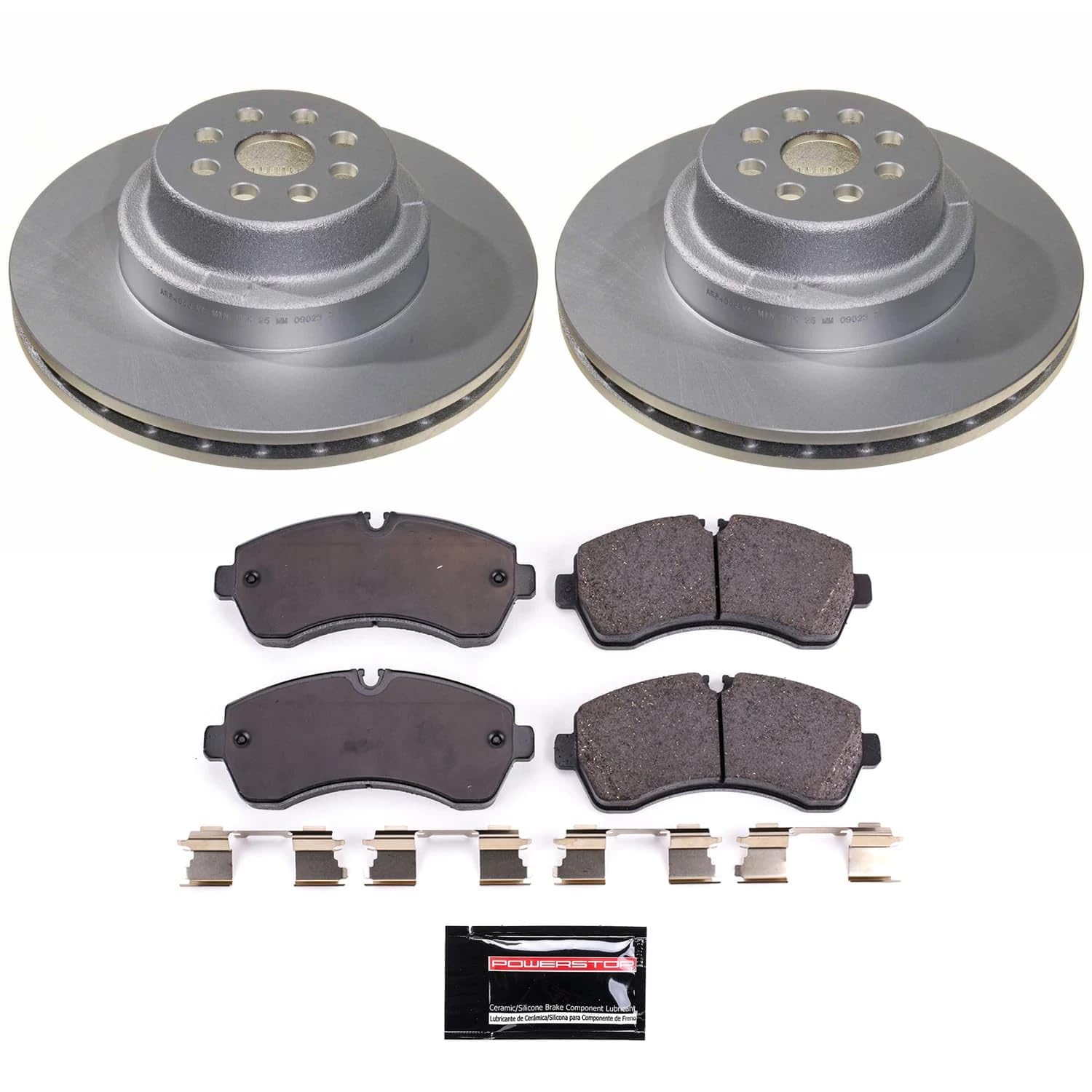 POWERSTOP Brake Kit For Workhorse Custom Chassis W42 2006-2012, Front Geomet Coated Brake Rotors and Brake Pads Workhorse W42 2006-2011 [Vehicle Specific]