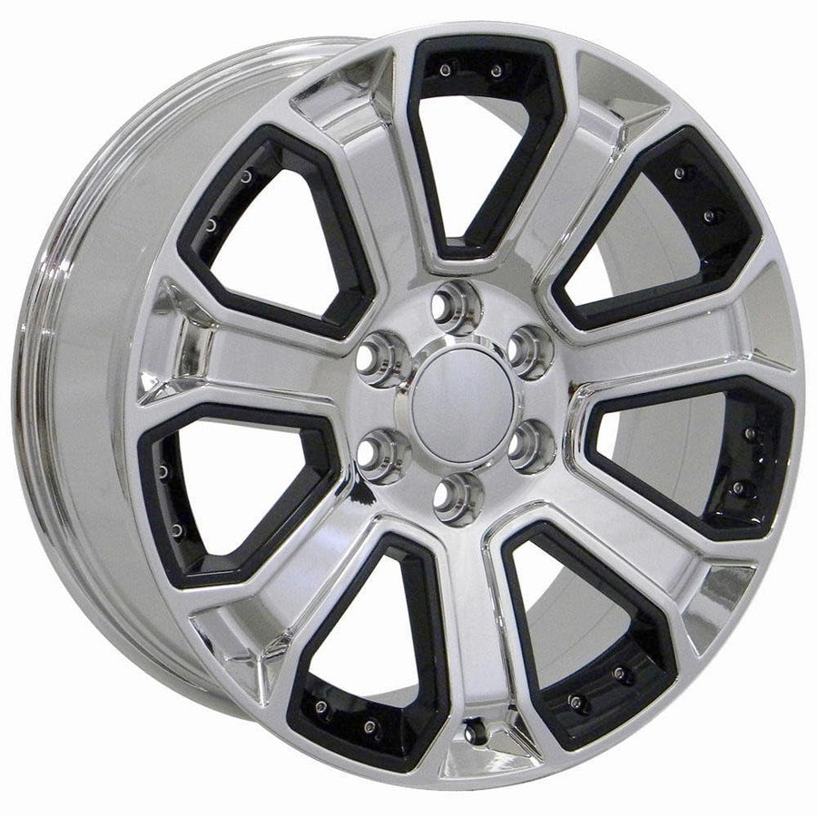 Chrome Wheel with Chrome Insert Painted OE Wheels LLC CV93B-22090-6550-24C-ic (22 x 9. inches /6 x 139 mm, 24 mm Offset)