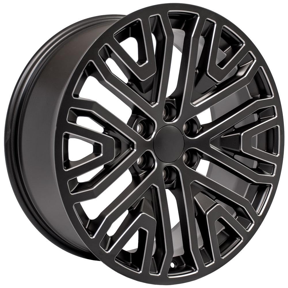 CV37 OE Wheels 22" Replica Wheel CV37 Fits GMC Sierra Rim 22x9 Black Wheel